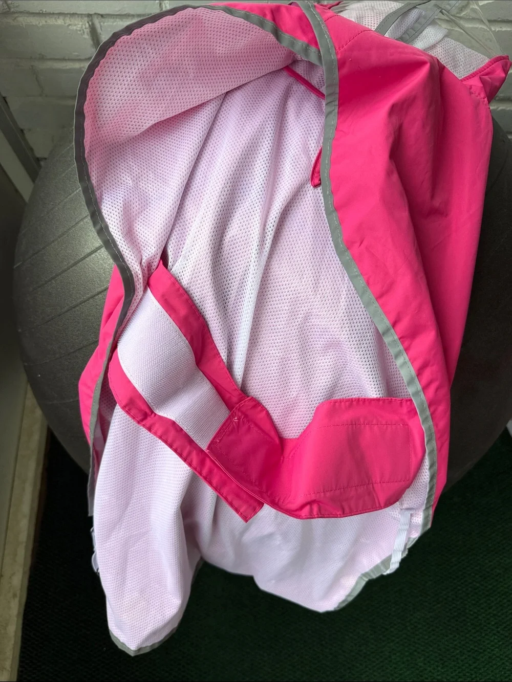 Waterproof Pink Dog Raincoat with Hood - Brand built in storage pocket